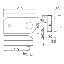 Jaquar Alive Black Matt 2 Hole Wall Mounted Basin Mixer With Concealed Valve 