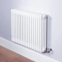 DQ Ardent 500 x 1404mm 4 Column Gloss White Horizontal Radiator