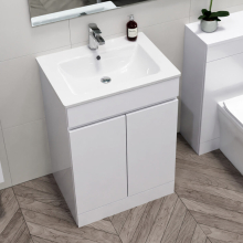 Scudo Waterguard Gloss White Waterproof Cloakroom Vanity Unit and Basin