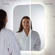 Scudo Aura Back-lit LED Bathroom Mirror with Shaver Socket - 500 x 700mm