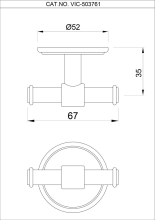 Artize Quadra 600mm Long Black Chrome Towel Shelf With Lower Hanger