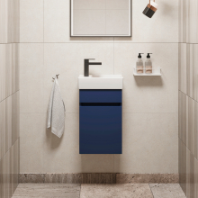 Abacus S1 Concepts Wall Hung Cloakroom Vanity Unit Pack 360mm Left Hand - Matt Blue