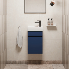 Flauto Midnight Shadow Fluted 800mm Wall Hung Vanity Unit & Matte Basin