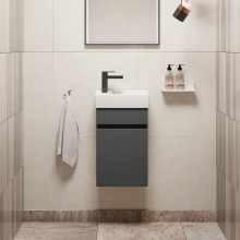 Abacus S1 Concepts Wall Hung Cloakroom Vanity Unit Pack 360mm Left Hand - Matt Grey