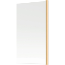 Single Brushed Brass 1400mm Square Bath Screen