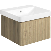 Ancona 500mm Textured Oak 1 Drawer Wall Hung Vanity Unit