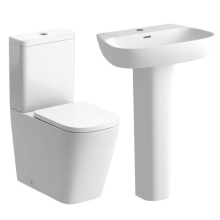 Ankam 4 Piece Set, Rimless Comfort Height Toilet & Basin