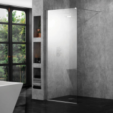 Aquadart Wetroom 10mm Glass Wall Profile & Support Arm Kit - Polished Silver