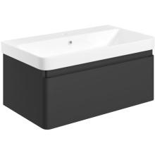 Aylesbury 805mm Matt Black 1 Drawer Wall Hung Vanity Unit