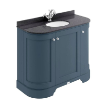 Bayswater Stiffkey Blue 1000mm Traditional 3 Door Curved Basin Cabinet