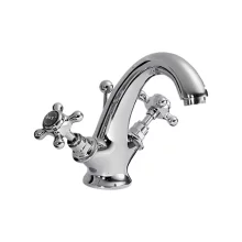 Bayswater Monobloc Hex Basin Mixer Taps - Black/Chrome