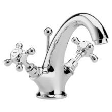Bayswater Monobloc Dome Basin Mixer Taps - White/Chrome