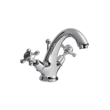 Bayswater Monobloc Dome Basin Mixer Taps - Black/Chrome
