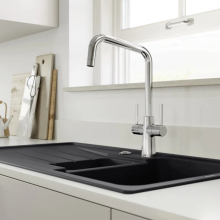 Blanco SONA 5 S 1 Bowl Inset Silgranit Reversible Kitchen Sink - Alumetallic - 519673