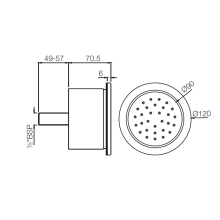 Jaquar Maze 240mm Black Matt Round Shower Head