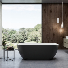 Charlotte Edwards Mayfair Matt Black 1500 x 780 Modern Freestanding Bath