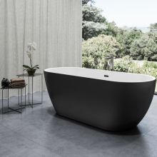 Charlotte Edwards Belgravia Matt Black 1500 x 730 Modern Freestanding Bath