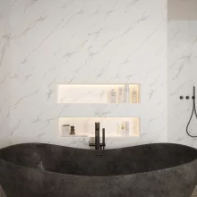 Nuance Bianco Carrara Waterproof Shower Panel by Bushboard