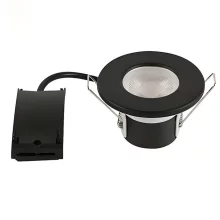 Gio Black Recessed LED Downlight 6W IP65 Fire Rated Dimmable including LED Bulb