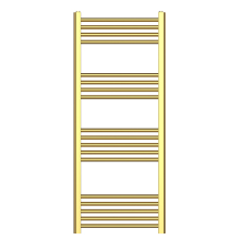 500 x 1200mm Brushed Brass Towel Radiator - 22mm Tubes