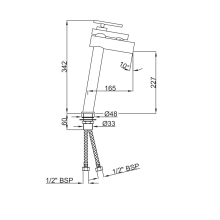 Artize Confluence Chrome Single Lever Tall Basin Mixer