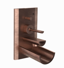 Artize Confluence Waterfall Bath Filler & Diverter In Antique Copper With Concealed Body