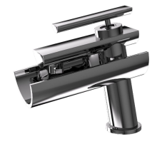 Artize Confluence Black Chrome Single Lever Basin Mixer With Click Clack Waste 