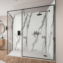 Bianco Marble Wetwall Mermaid Plywood Bathroom Wall Boards