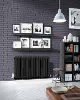 Cove Double Sided 550 x 590mm Designer Radiator Anthracite Texture - DQ Heating