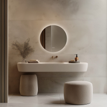 Origins Living Claris Round 600mm Illuminated Bathroom Mirror