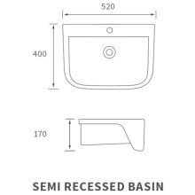 Termond 550 x 400mm 1 Tap Hole Basin & Semi Pedestal