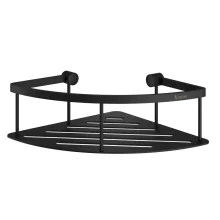 Smedbo Sideline Design 200mm Matt Black Corner Shower Basket