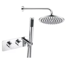 Round Shower Pack 5 - Laplane Dual Outlet Shower Valve with Handset and ABS Rainfall Shower
