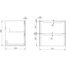 Abacus S3 Linea Concepts Wall Hung Vanity Unit 800mm - Halifax Oak