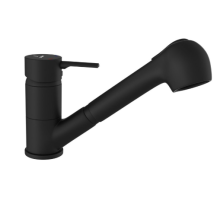 Jaquar Florentine Prime Black Matt Single Lever Kitchen Tap With Extractable Hand Spray 