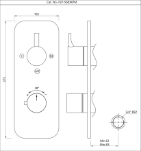 Tec Pura Plus Brushed Brass Concealed Thermostatic Triple Shower Valve with Diverter - Hudson Reed  A8023