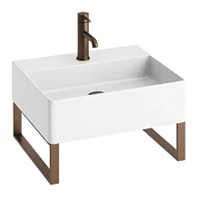 Abacus Concept Pure Basin 500mm With Brushed Bronze Towel Hangers