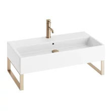 Abacus Concept Pure Basin 800mm With Brushed Brass Towel Hangers