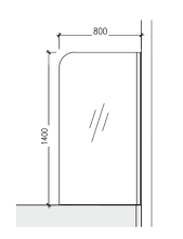 Jaquar 1200MM Walk In Shower Screen In Black Glass With Black Frame 