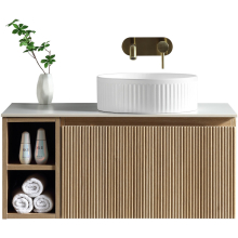 Flauto Smoked Sage Mini Cloakroom Vanity Unit