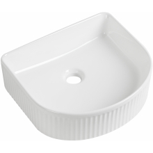 Flauto Fluted D-Shape Ceramic Counter Top Basin