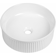 Flauto Fluted Round Ceramic Countertop Basin