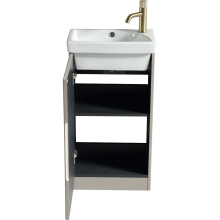 Flauto Soft Coffee Fluted 800mm Wall Hung Vanity Unit & Matte Basin