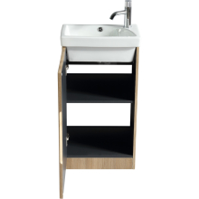 Scudo Linea Cloakroom Fluted Oak Basin Vanity Unit