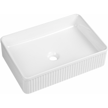 Flauto Fluted Rectangle Ceramic Counter Top Basin