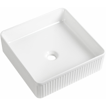 Flauto Fluted Square Ceramic Counter Top Basin