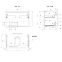 Jux Wall Hung 2 Drawer Basin Unit & White Basin 815mm - Matt Cotton & Oak Effect