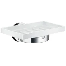 Smedbo Home Porcelain Soap Dish with Polished Chrome Holder
