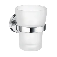 Smedbo Home Frosted Glass Tumbler with Chrome Holder