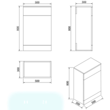 Vouille 500mm Oak Floor Standing WC Unit